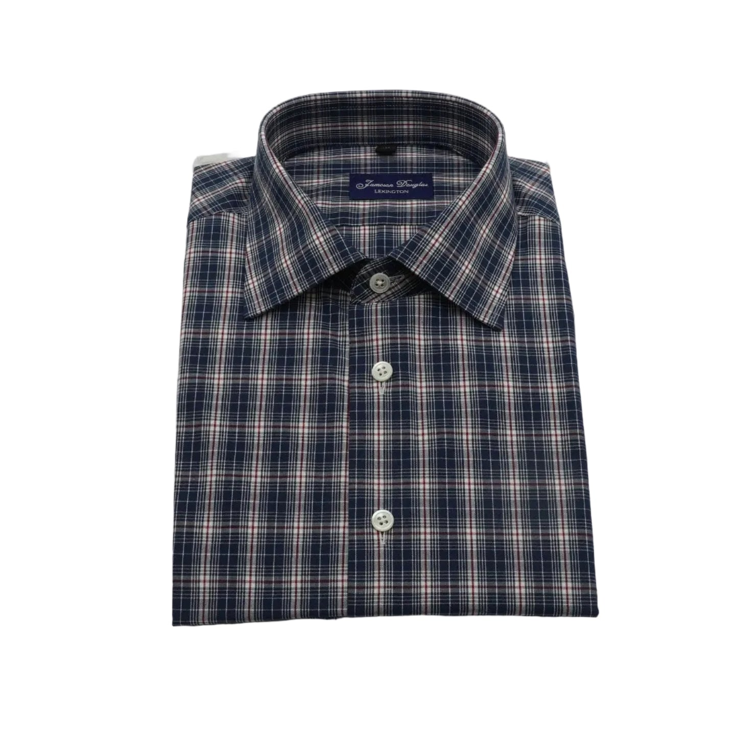 Blue Red Window Pane Dress Shirt froont