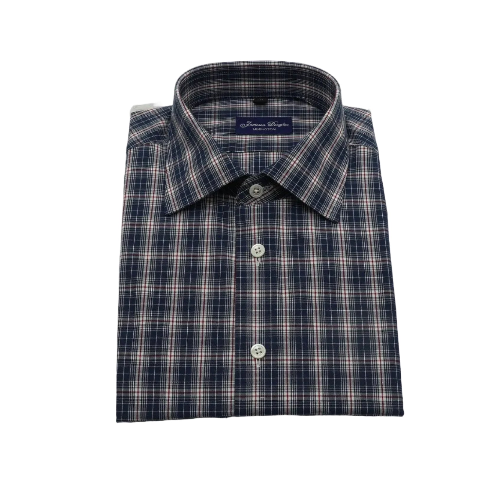 Blue Red Window Pane Dress Shirt froont