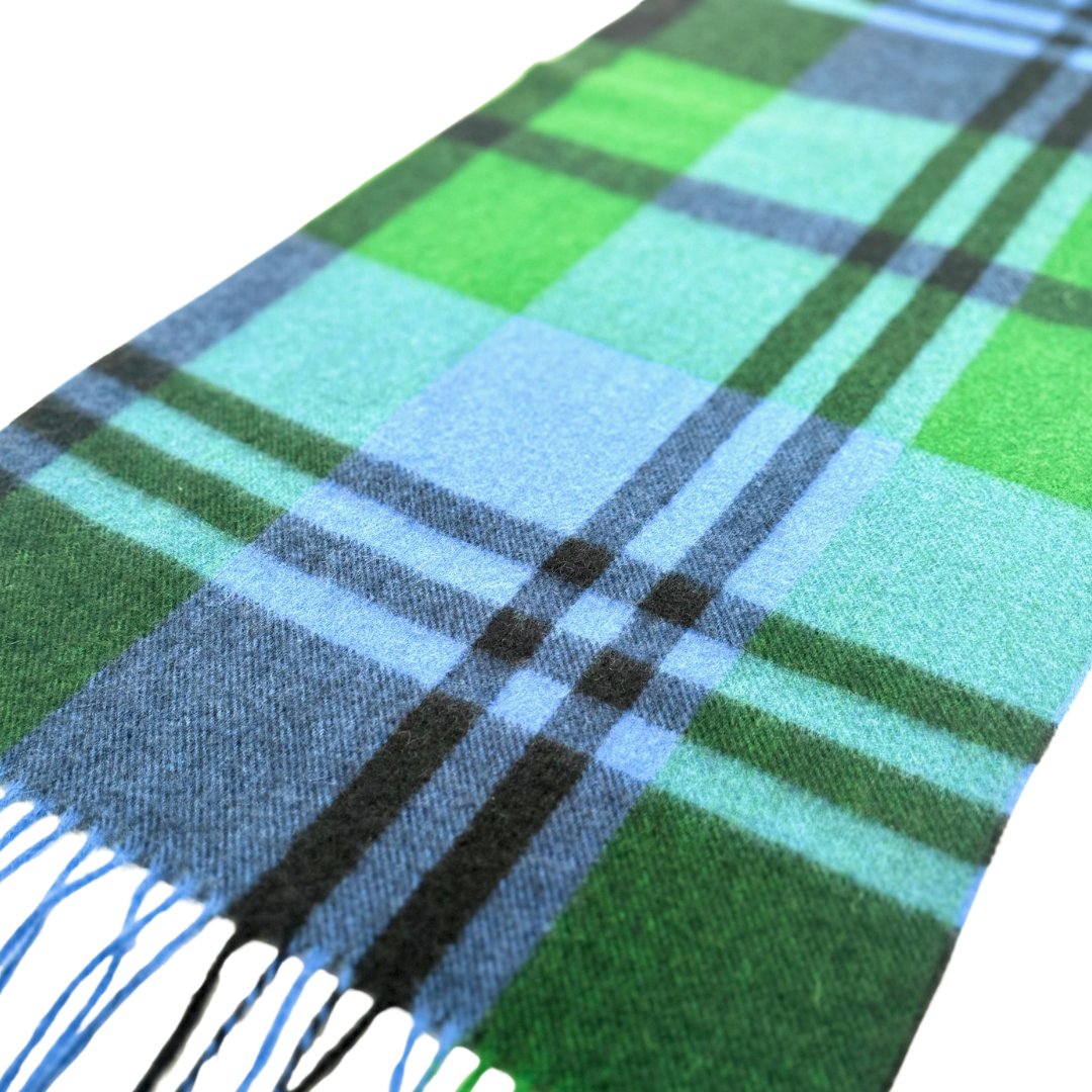 Green & Lavendar Plaid Cashmere Scarf