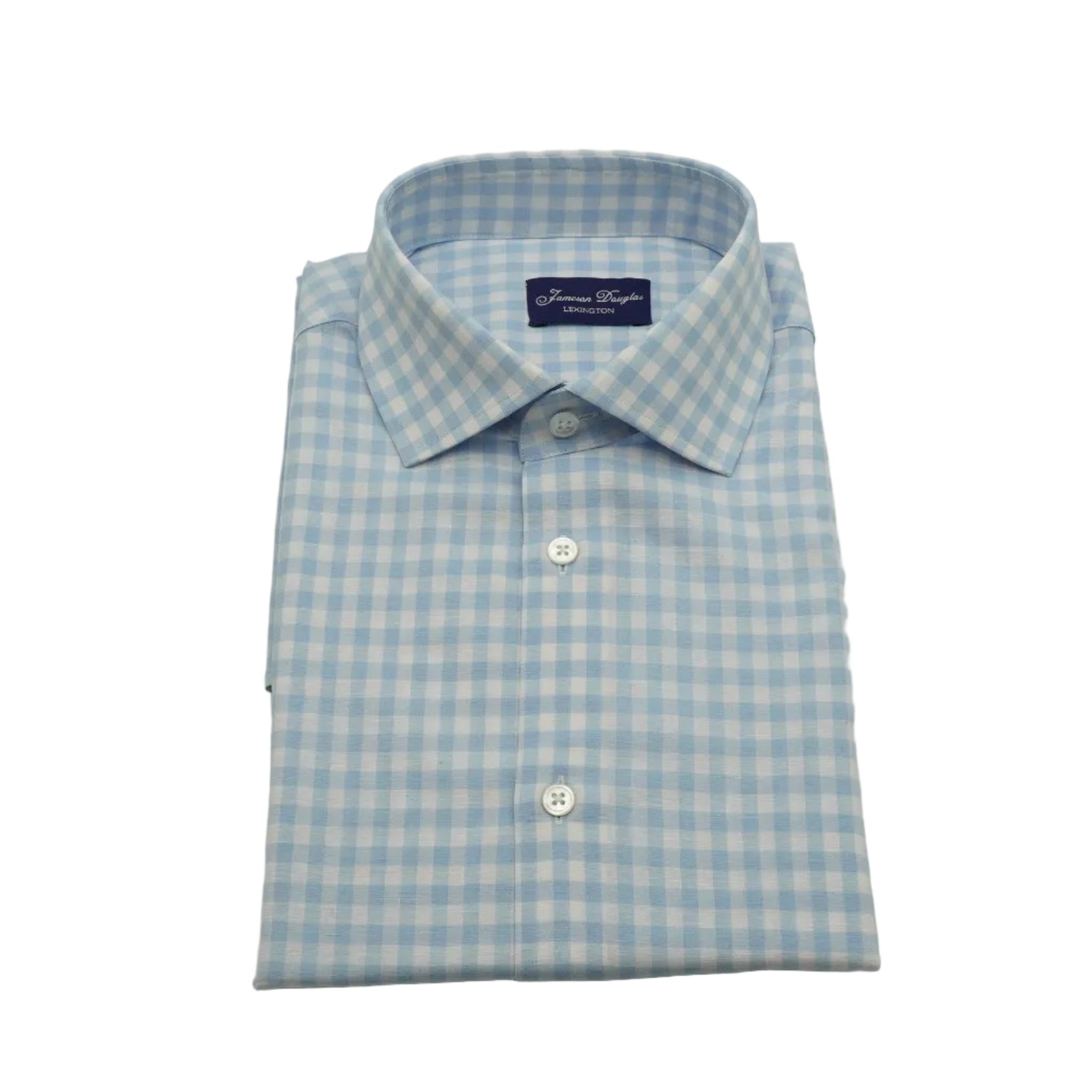Light Blue Check Dress Shirt front