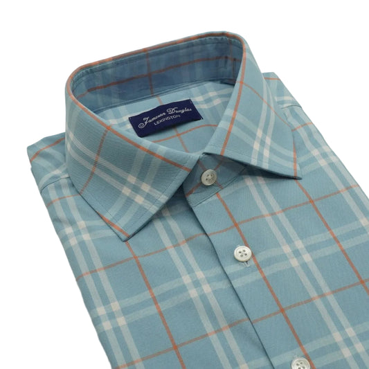 Light Blue Orange Windowpane